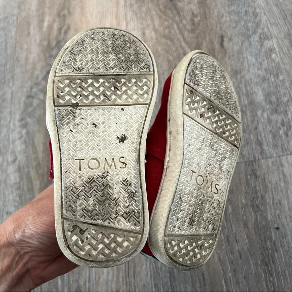 Toms Red Moccasins Slip-On Shoes
